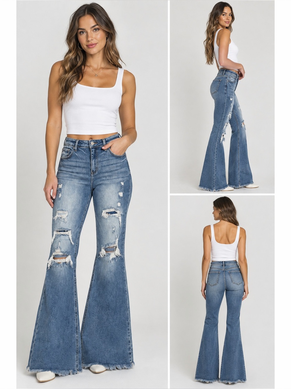 Kancan Mid-Rise Super Flare Jeans